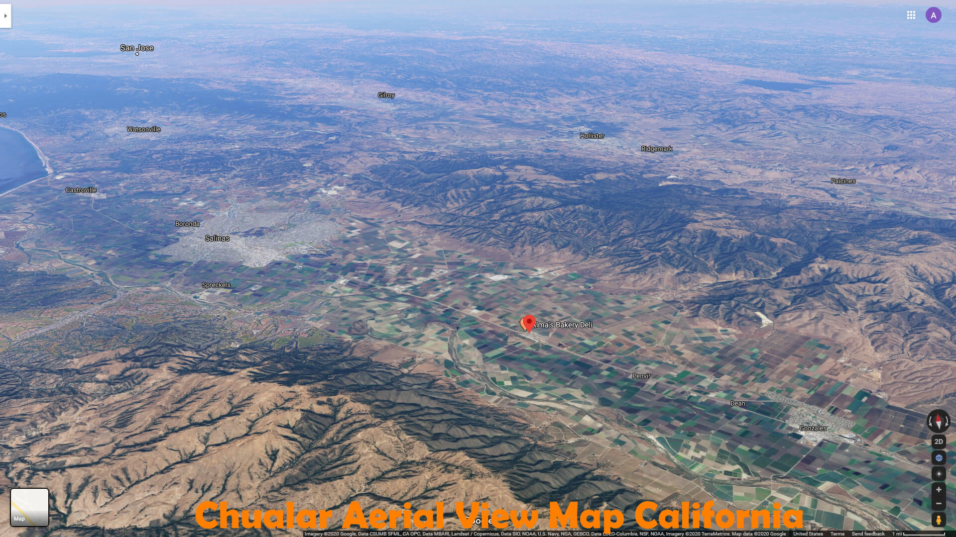 Chualar Aerial View Map California